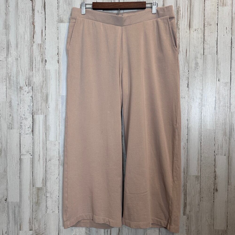 Pure Jill Organic Cotton Cropped Wide Leg Sweatpants M Oversized EUC Minimalist